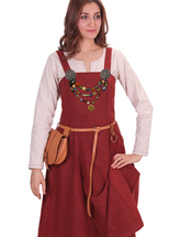 ANNA Wool Orange - Medieval Viking Wool Apron Dress